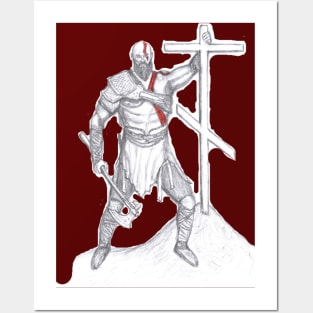 Kratos with a cross Posters and Art